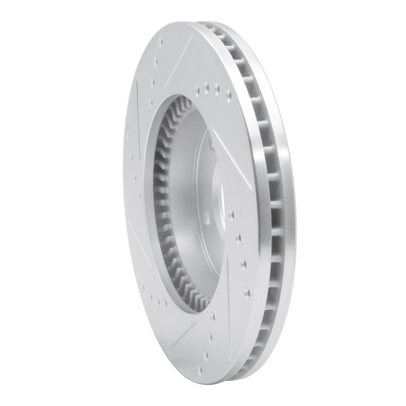 Mazda Millenia Brake Rotor (1) - Front Right - R1 Concepts - Drilled & Slotted - Silver - `95-`06